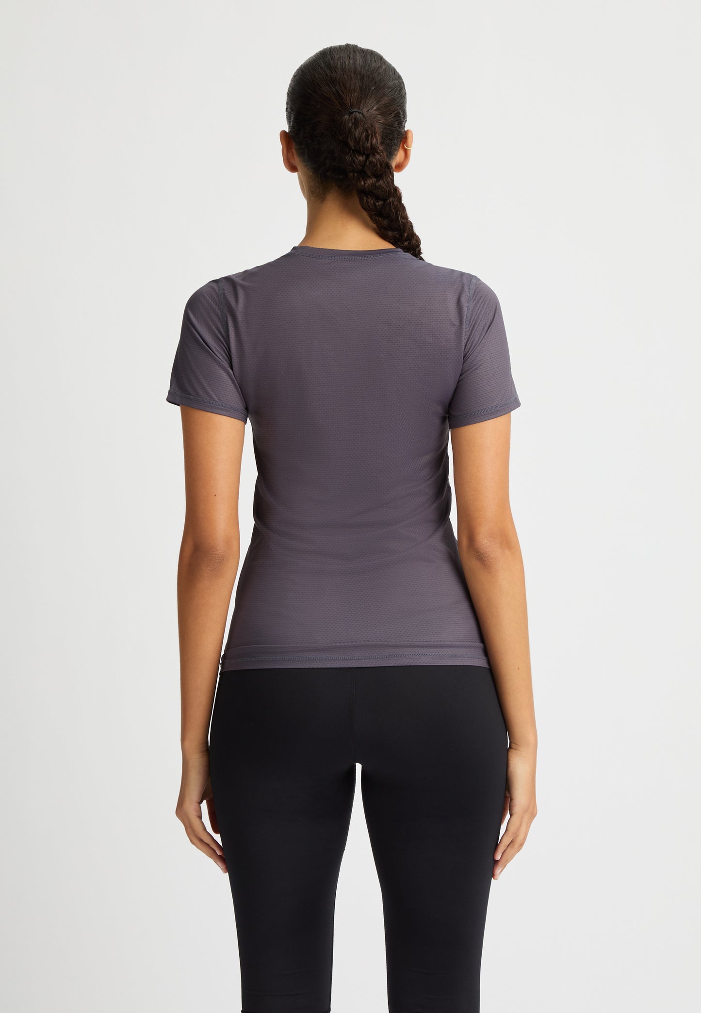 JACQUARD TEE - DARK GREY PLUM