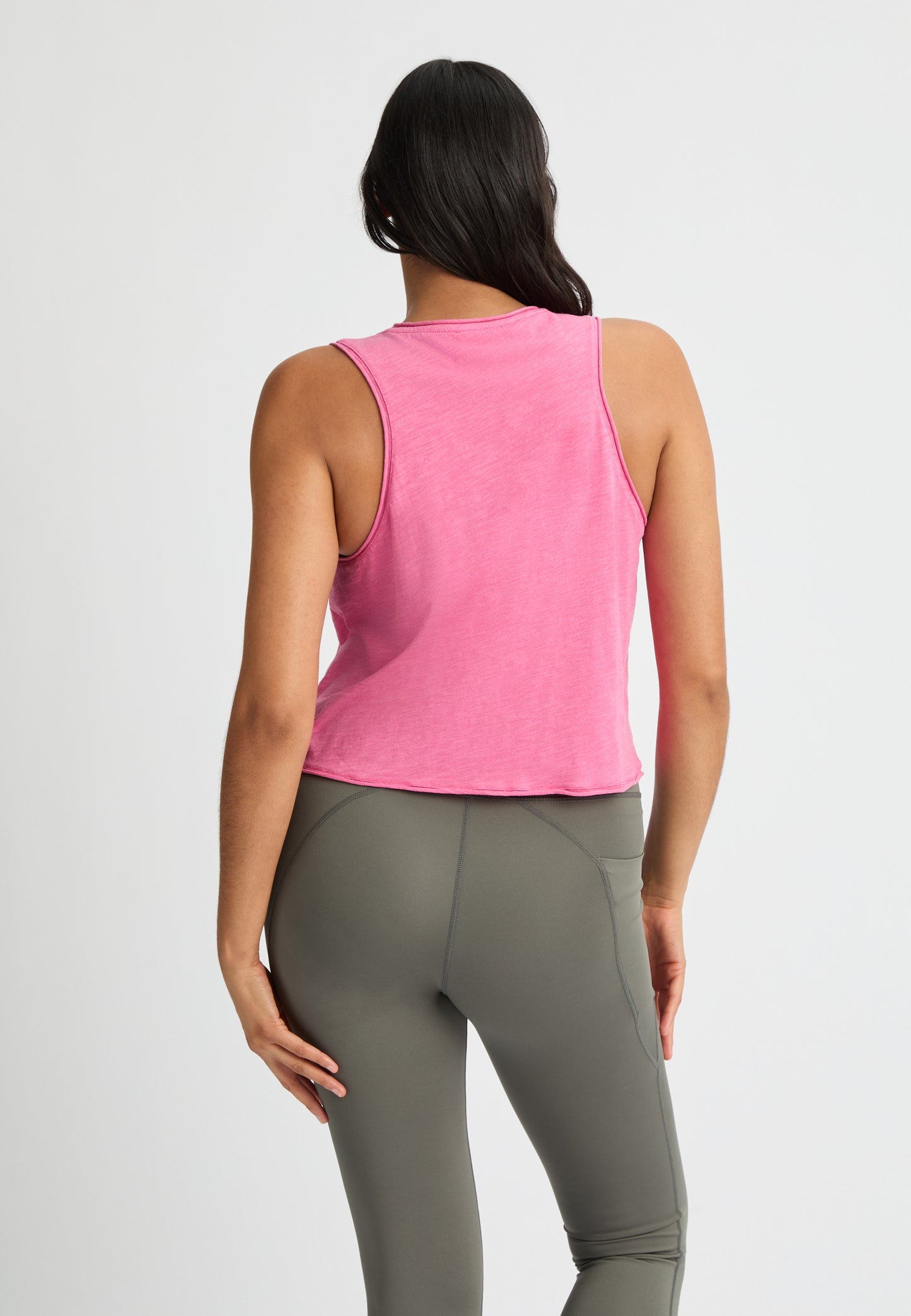 SLUB CROPPED TANK - ROSE