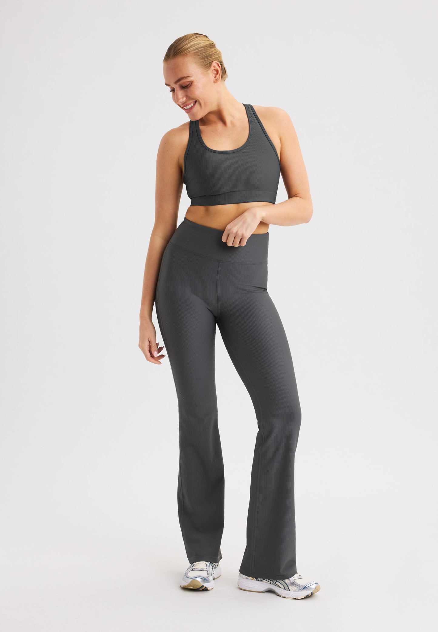 RIBBED FLARE TIGHT - DARK SHADOW