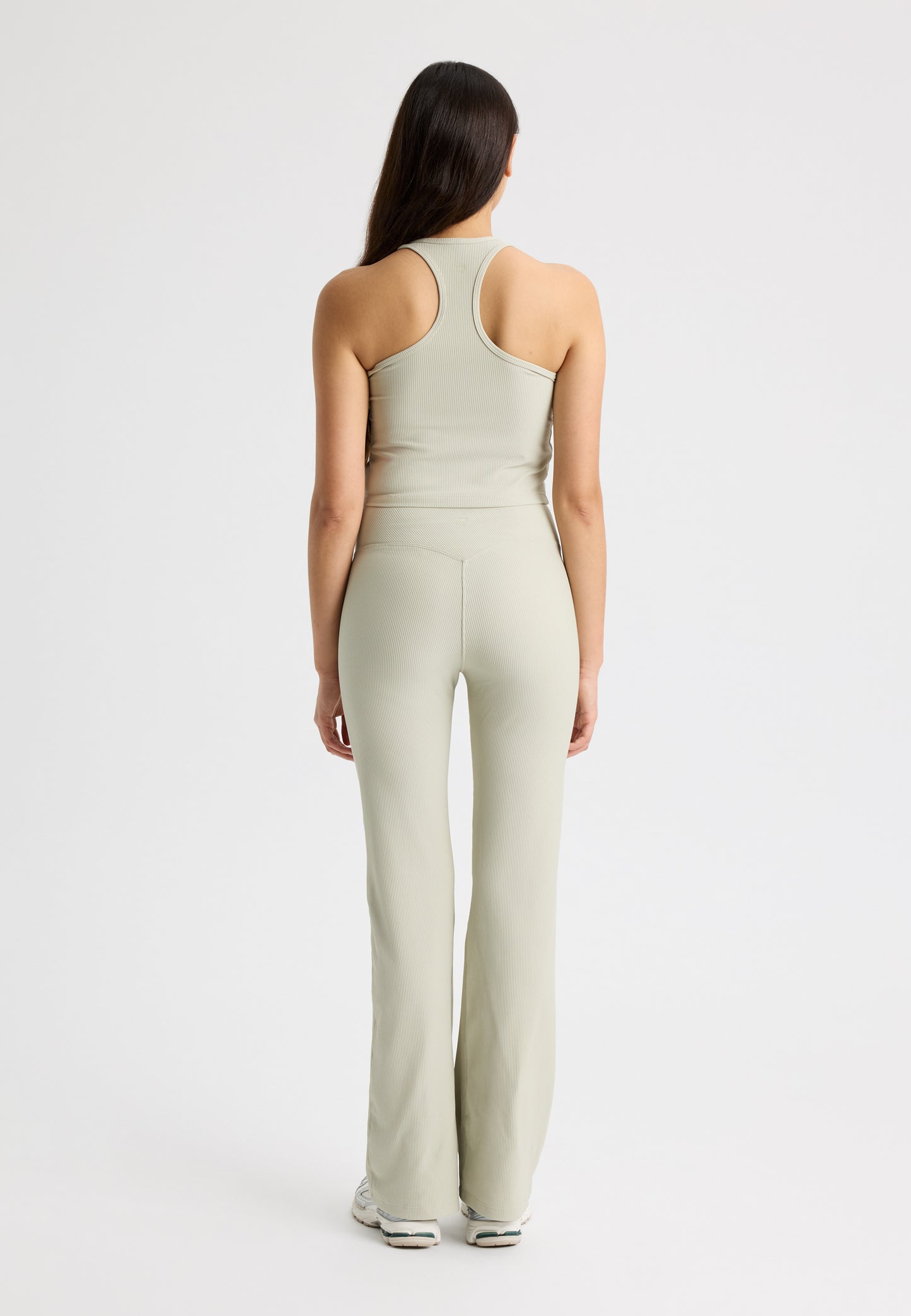 RIBBED FLARE TIGHTS - AGATE GRAY