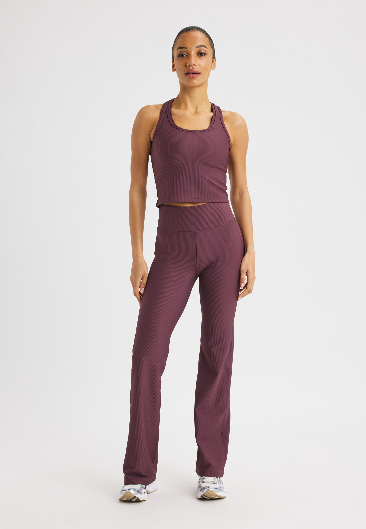 RIBBED FLARE TIGHT - HUCKLEBERRY