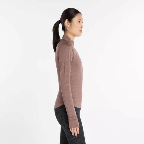ATHLETICS HEAT GRID HALF ZIP - HEATHER