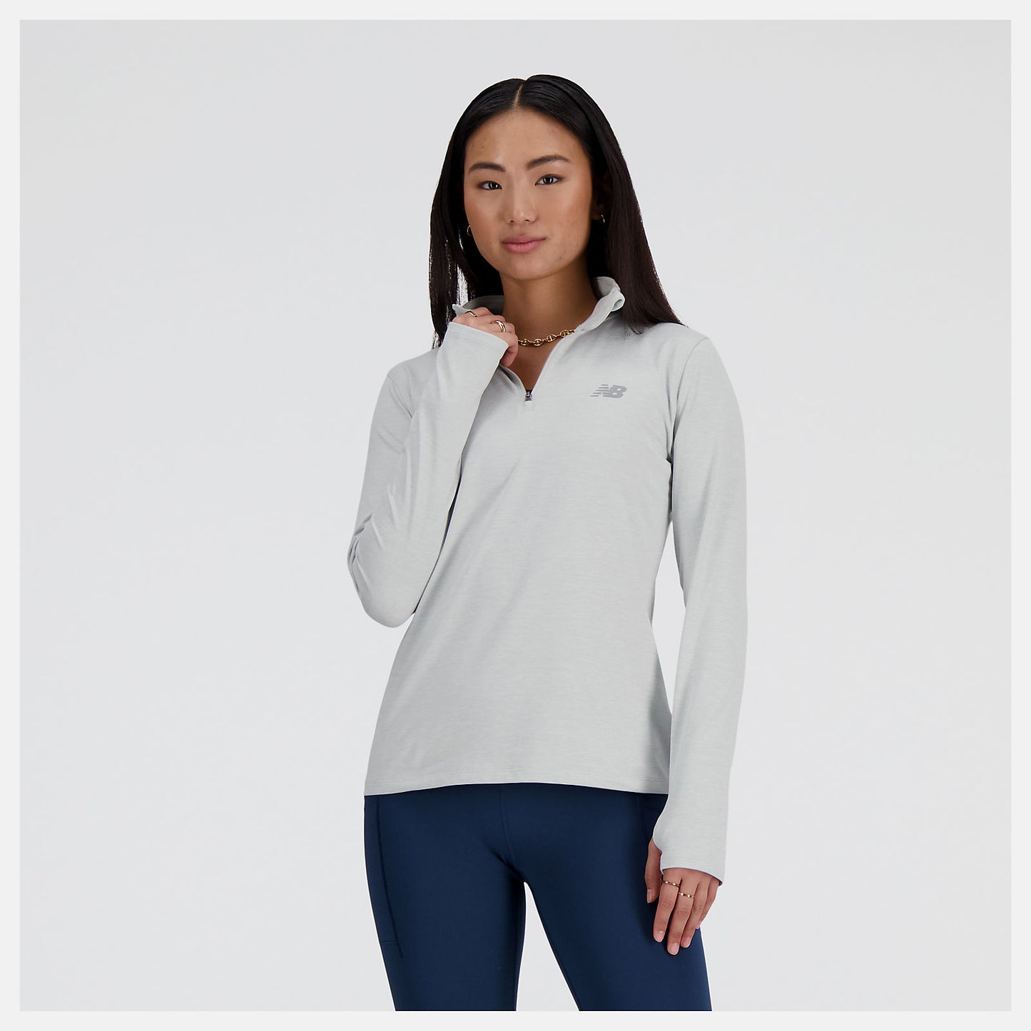 SPORT ESSENTIALS QUARTER ZIP - ASH HEATHER