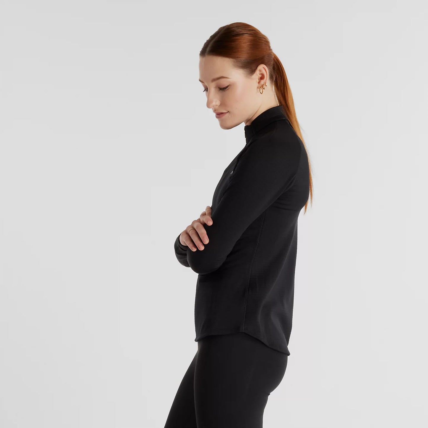 ATHLETICS HEAT GRID HALF ZIP - BLACK