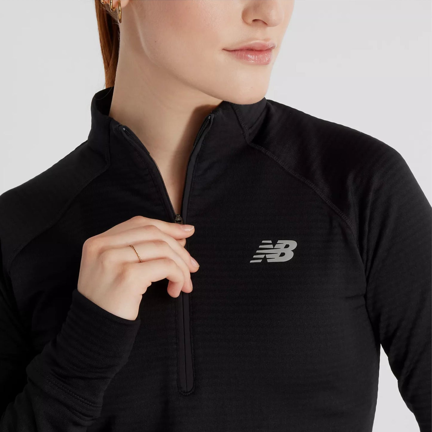 ATHLETICS HEAT GRID HALF ZIP - BLACK