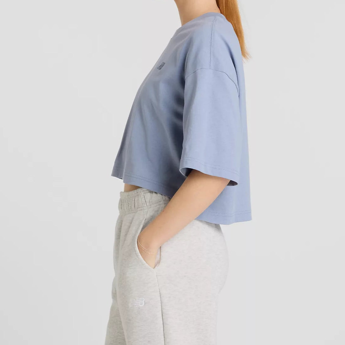 NEW BALANCE CROPPED T-SHIRT - DUSK BLUE