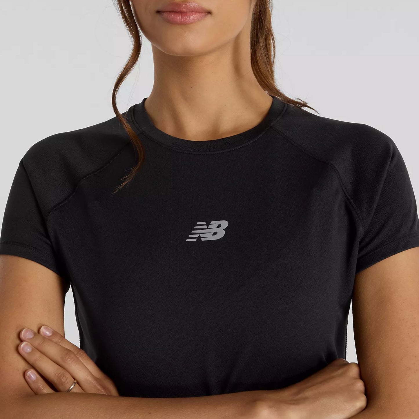 JACQUARD SLIM T-SHIRT - BLACK