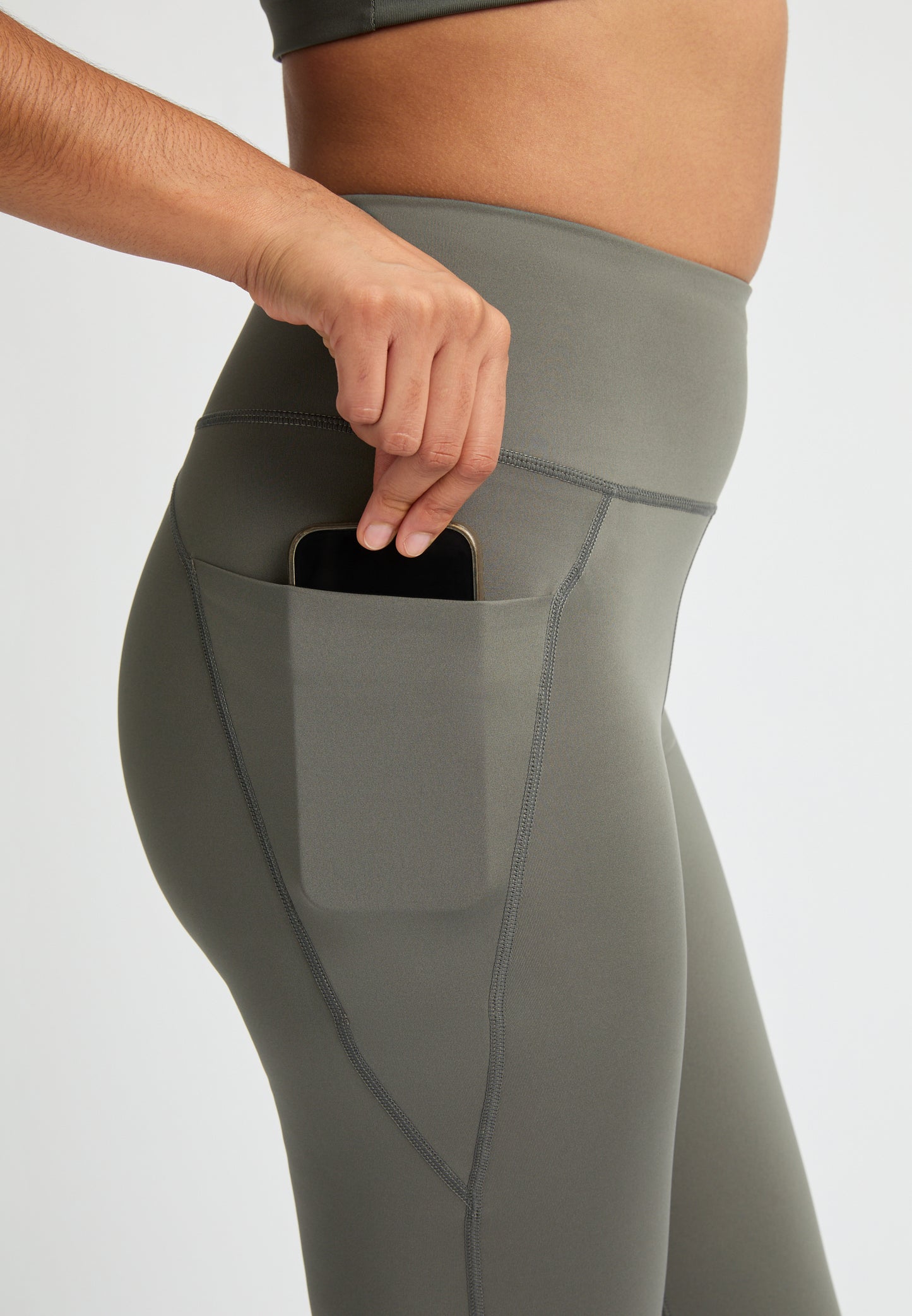 flattering high waist tights - gunmetal