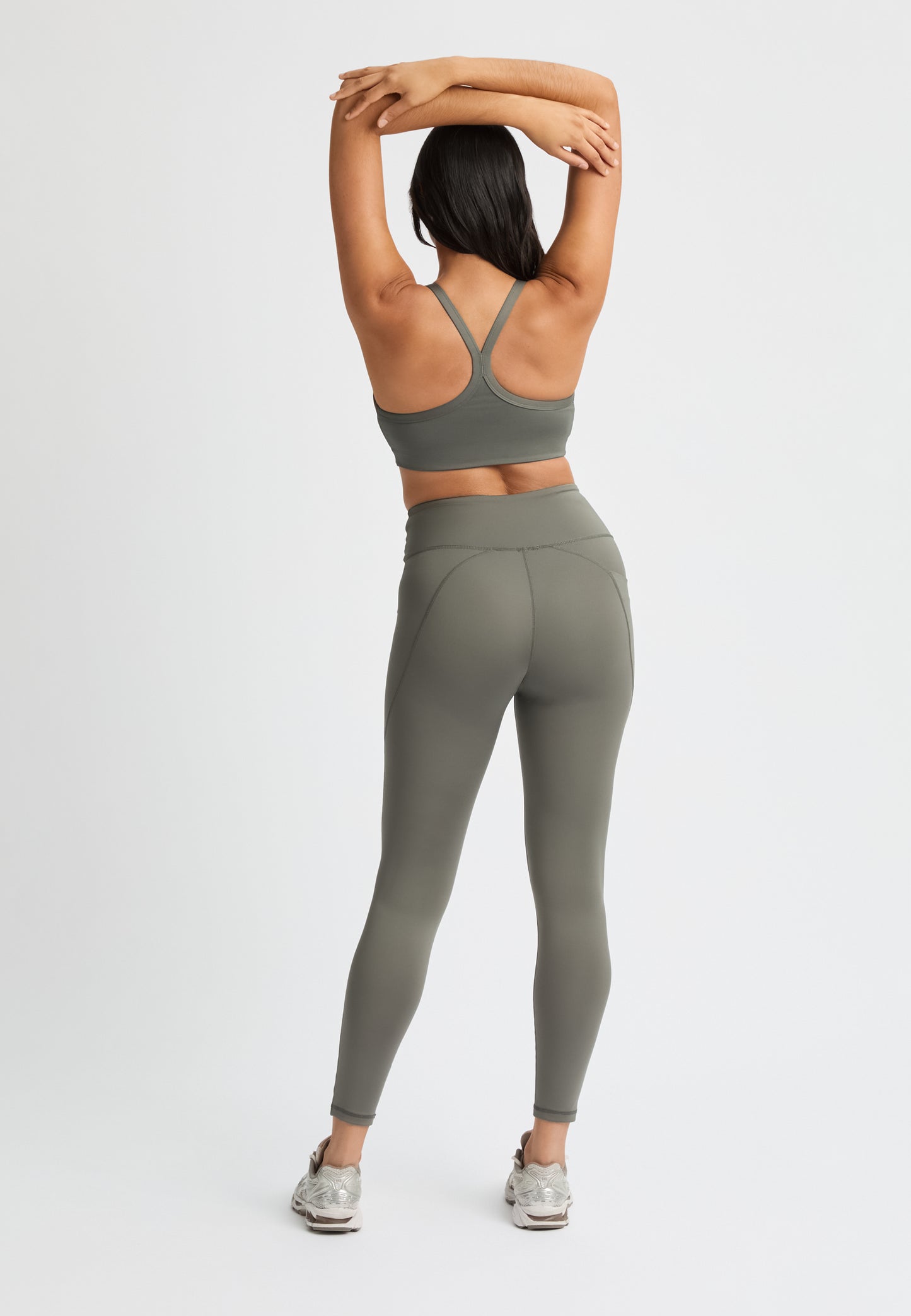 flattering high waist tights - gunmetal