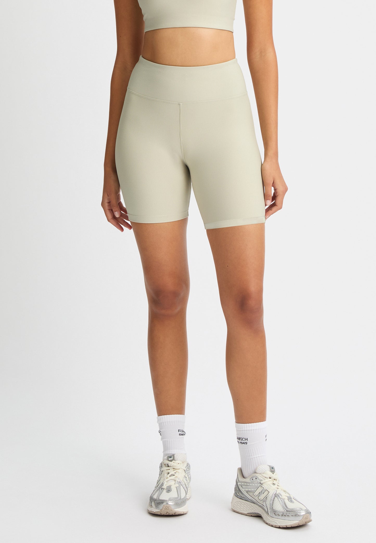 RIBBED BIKE TIGHTS - AGATE GRAY