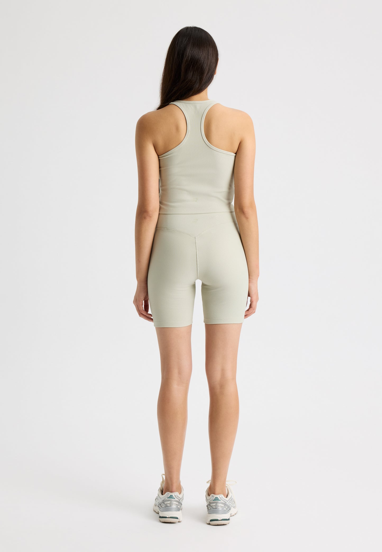 RIBBED BIKE TIGHTS - AGATE GRAY
