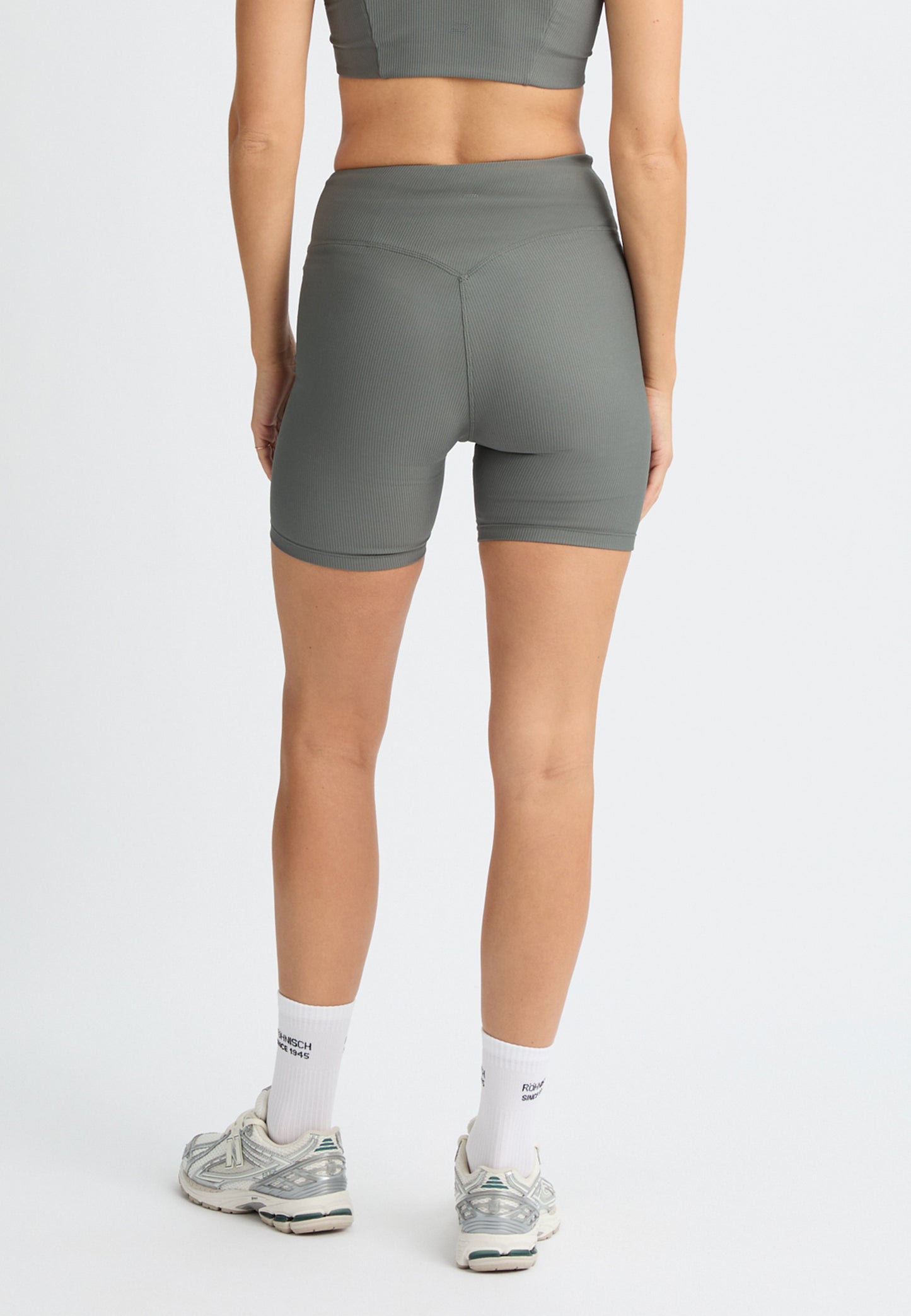 RIBBED BIKE TIGHTS - GUNMETAL