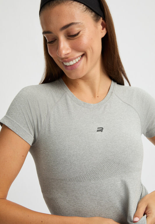 SEAMLESS FLEX TEE - GREY