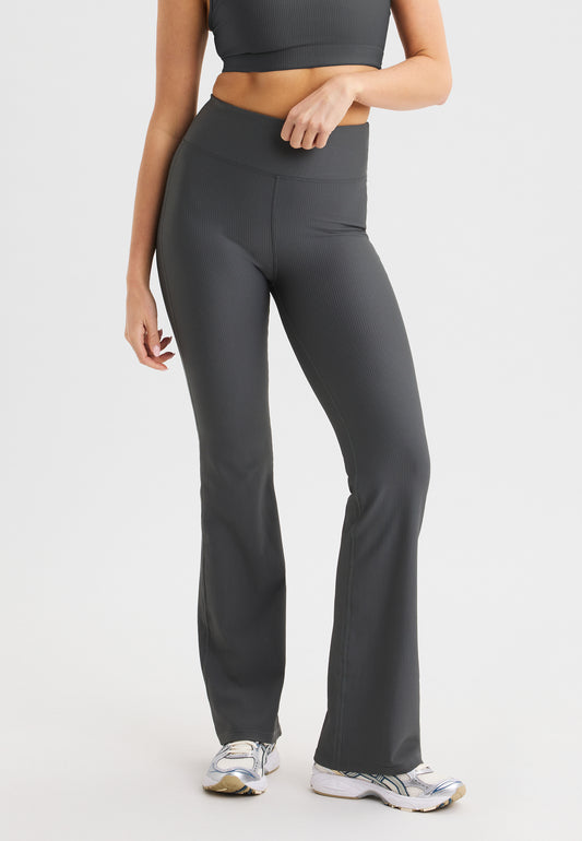 RIBBED FLARE TIGHT - DARK SHADOW