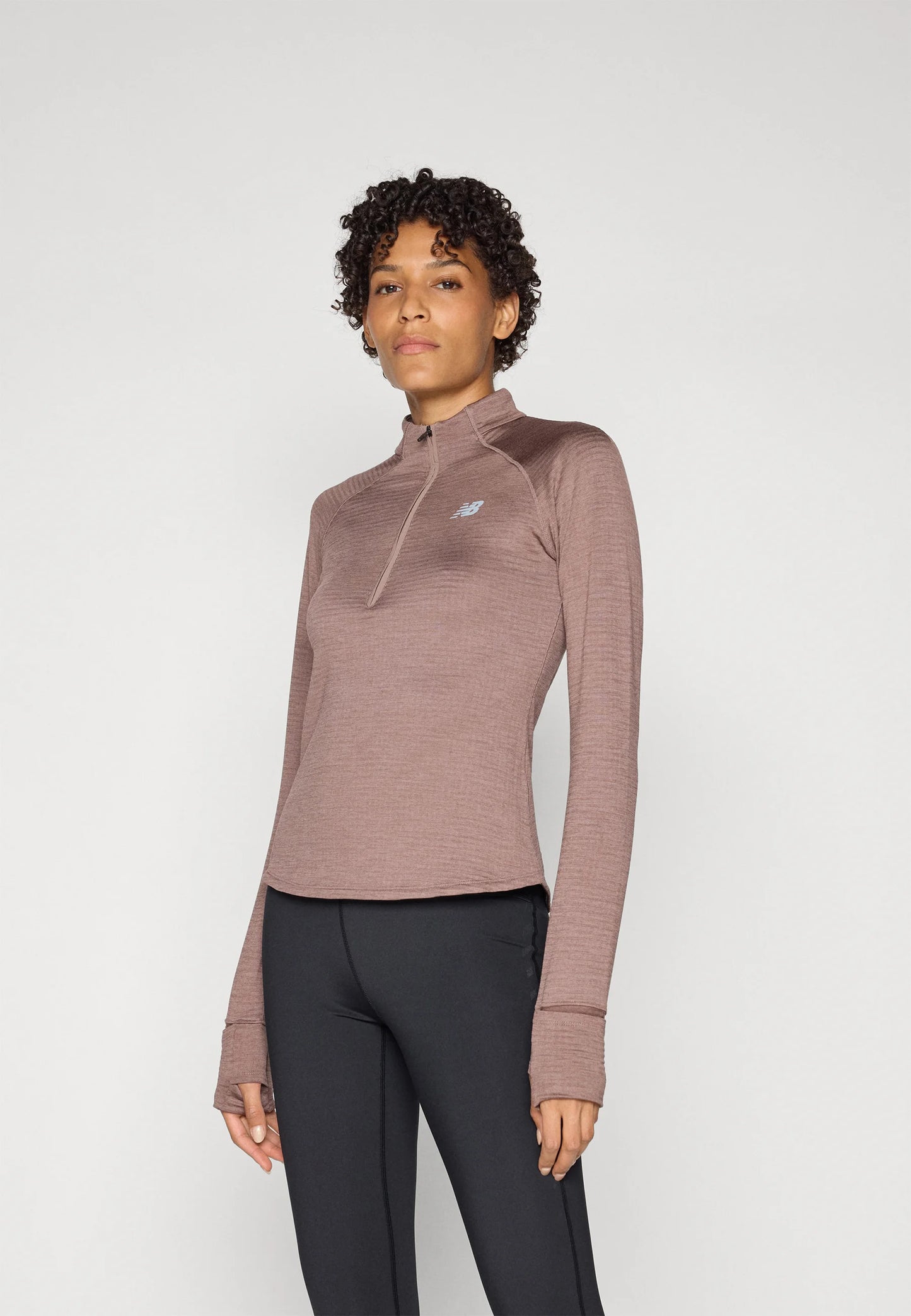 ATHLETICS HEAT GRID HALF ZIP - HEATHER