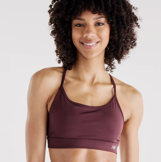 NB ESSENTIAL YOGA BRA - CHERRY LEATHER