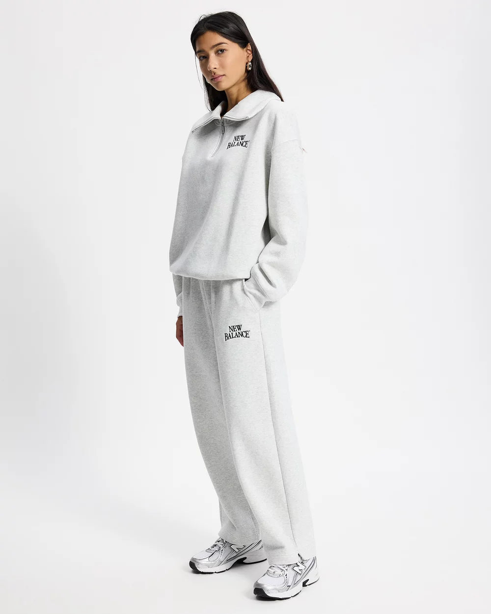 TRACKSIDE FLEECE HALF ZIP - ASH HEATHER