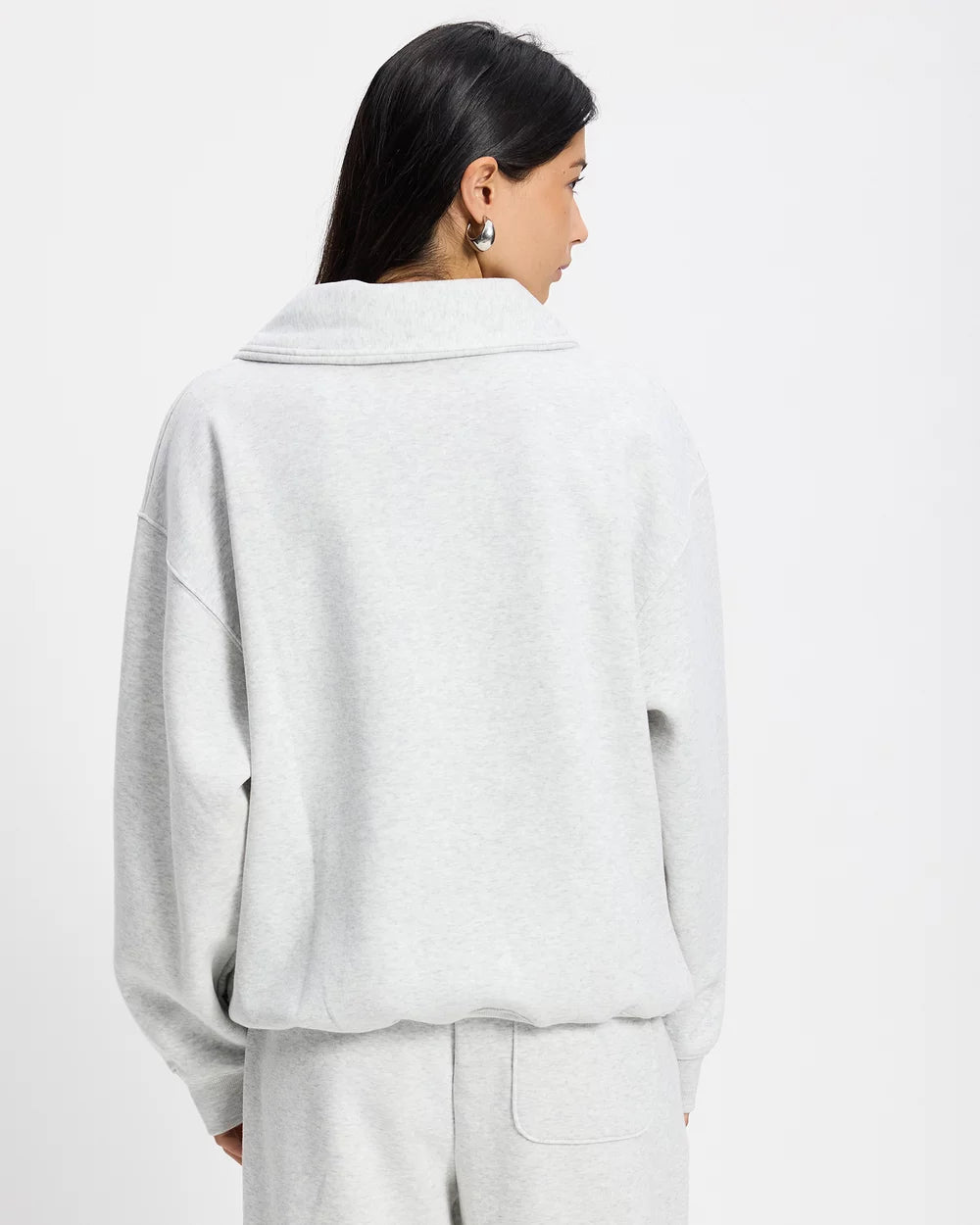 TRACKSIDE FLEECE HALF ZIP - ASH HEATHER