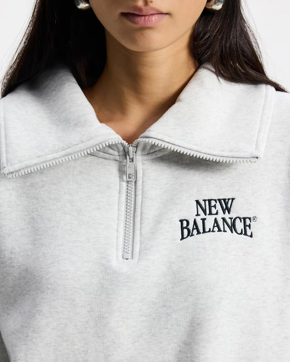 TRACKSIDE FLEECE HALF ZIP - ASH HEATHER