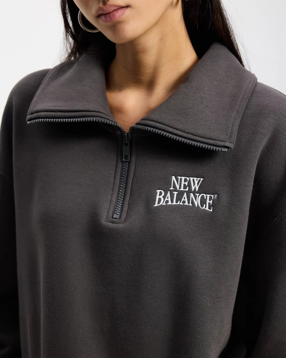TRACKSIDE FLEECE HALF ZIP - FADED BLACK