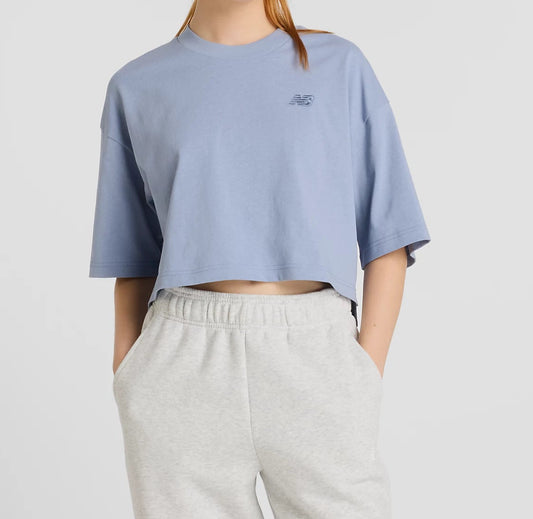 NEW BALANCE CROPPED T-SHIRT - DUSK BLUE